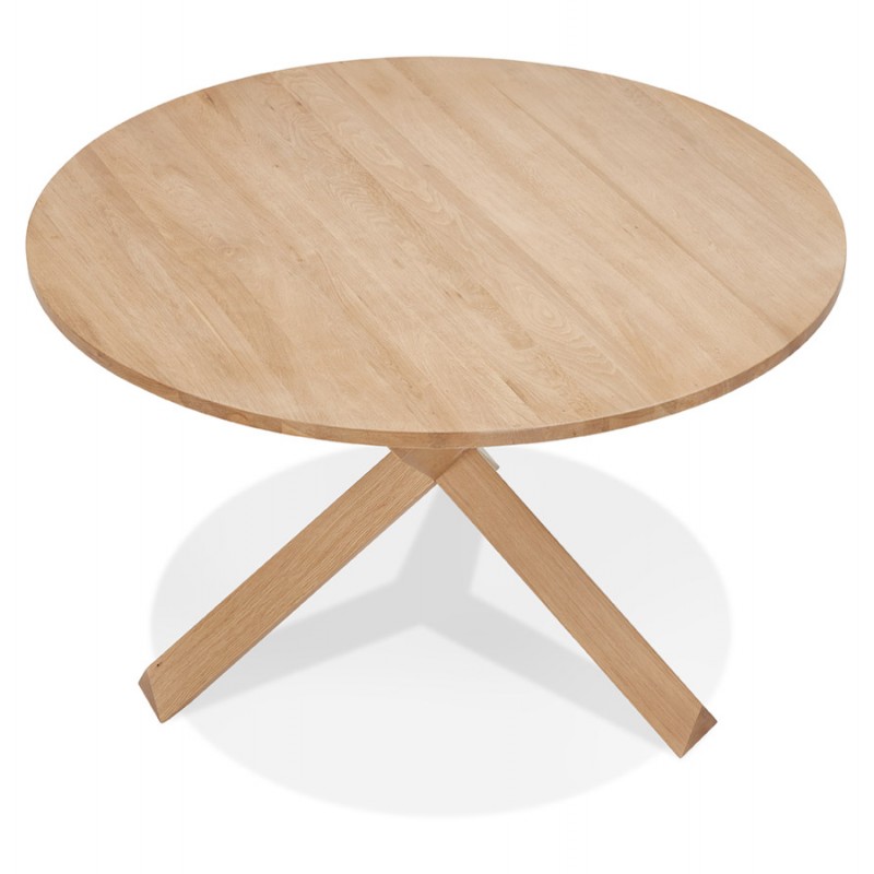 Tavolo da pranzo rotondo di design in massello di rovere VALENTINE (Ø 120 cm) (naturale) - image 60620