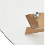 Round design dining table in glass POLO (Ø 130 cm) (transparent)