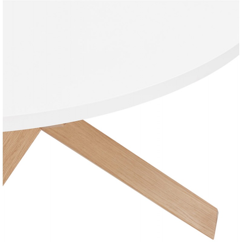 Tavolo da pranzo rotondo di design in legno NICOLE (Ø 120 cm) (bianco opaco lucido) - image 60643