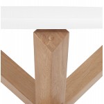 Round design dining table in wood NICOLE (Ø 120 cm) (polished matt white)