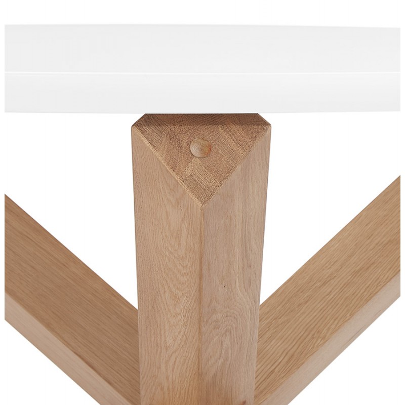 Mesa de comedor redonda de diseño de madera NICOLE (Ø 120 cm) (blanco mate pulido) - image 60645