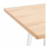 Tavolo quadrato in stile industriale in legno e metallo bianco GILOU (76x76 cm) (naturale)