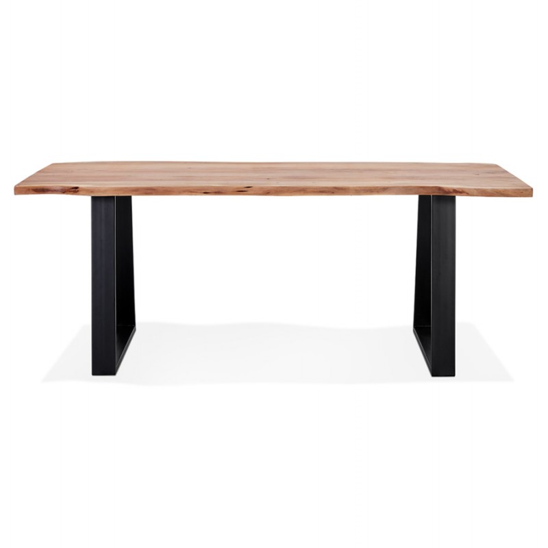 Table à manger en bois massif d'acacia LANA (95x200 cm) (finition naturel) - image 60688