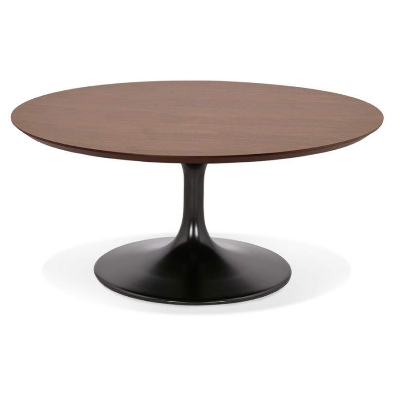 Tavolino design piede rotondo nero (Ø 90) MARTHA (noce) - image 60733
