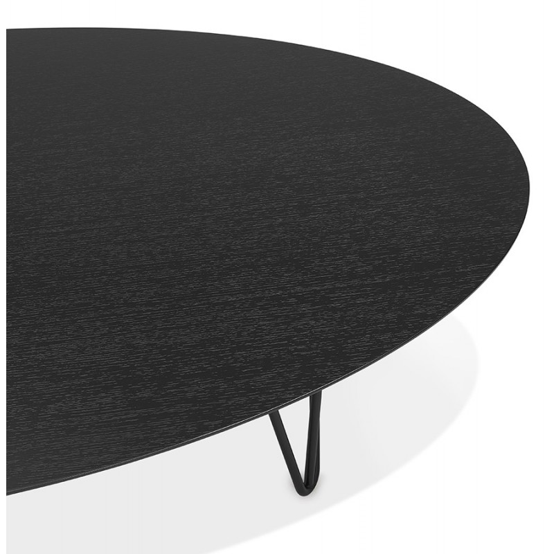 Mesita de diseño ovalado en madera y metal CHALON (negro) - image 60747