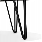 Ovaler Design-Couchtisch aus Holz und Metall CHALON (schwarz)