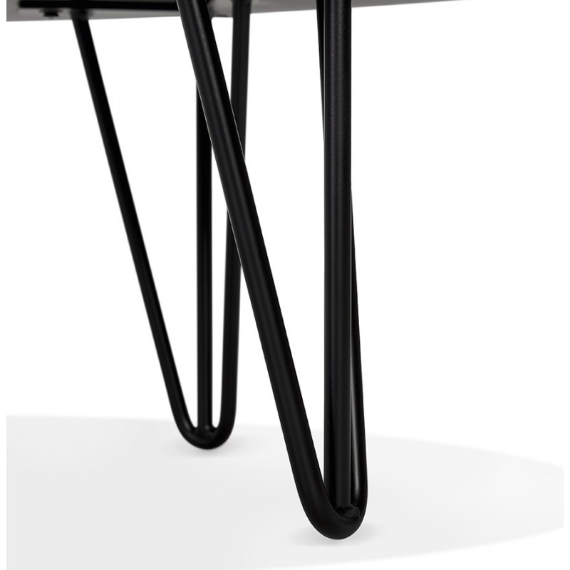 Mesita de diseño ovalado en madera y metal CHALON (negro) - image 60751