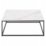 Tavolino in pietra quadrata effetto marmo NICOS (bianco)