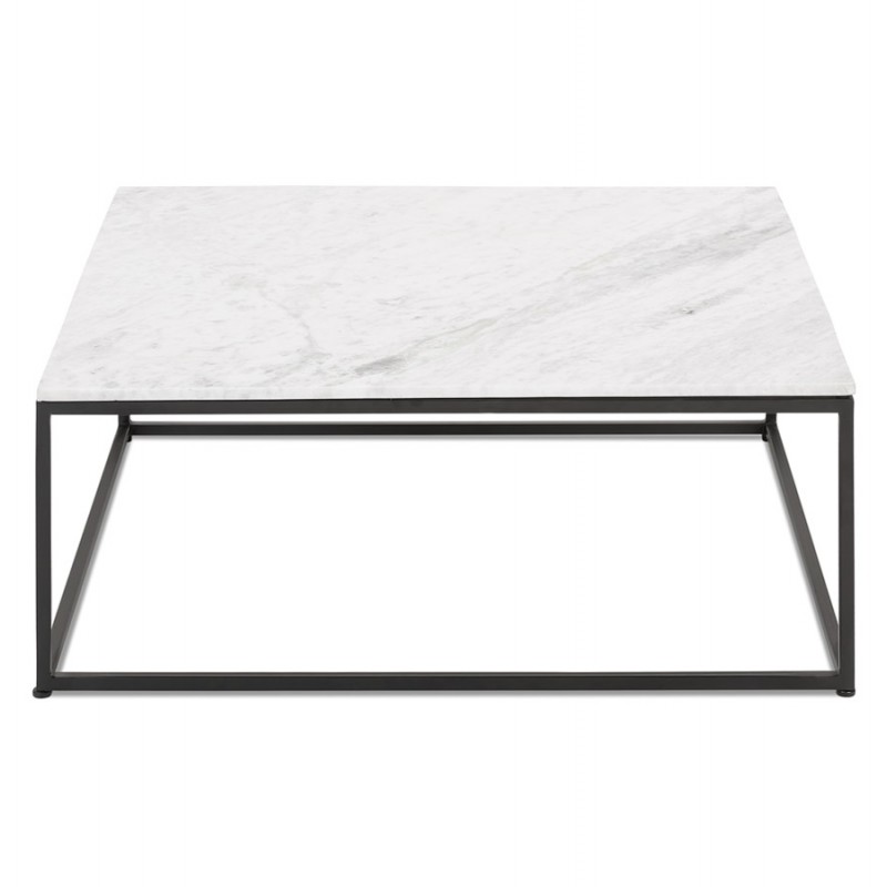 Tavolino in pietra quadrata effetto marmo NICOS (bianco) - image 60754