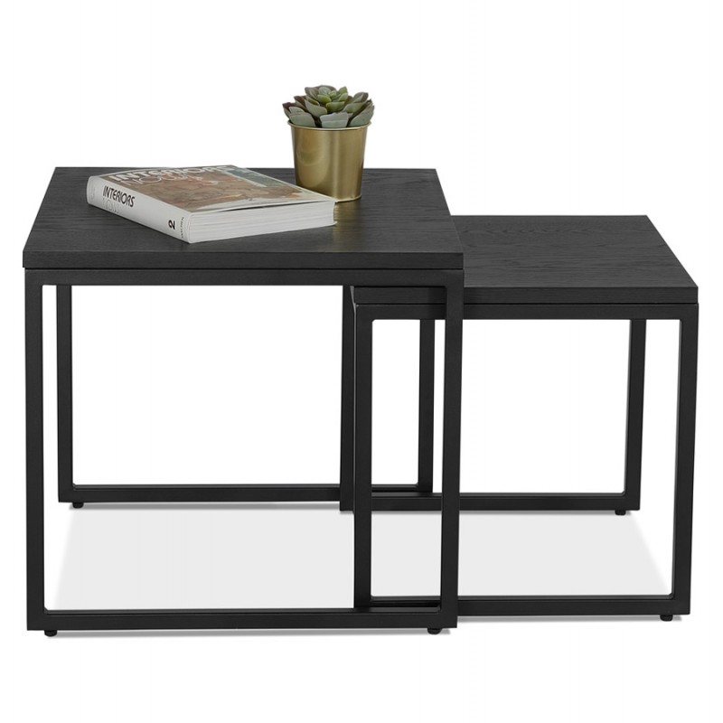 Tables gigognes en bois et métal noir PRESCILLIA (noir) - image 60784