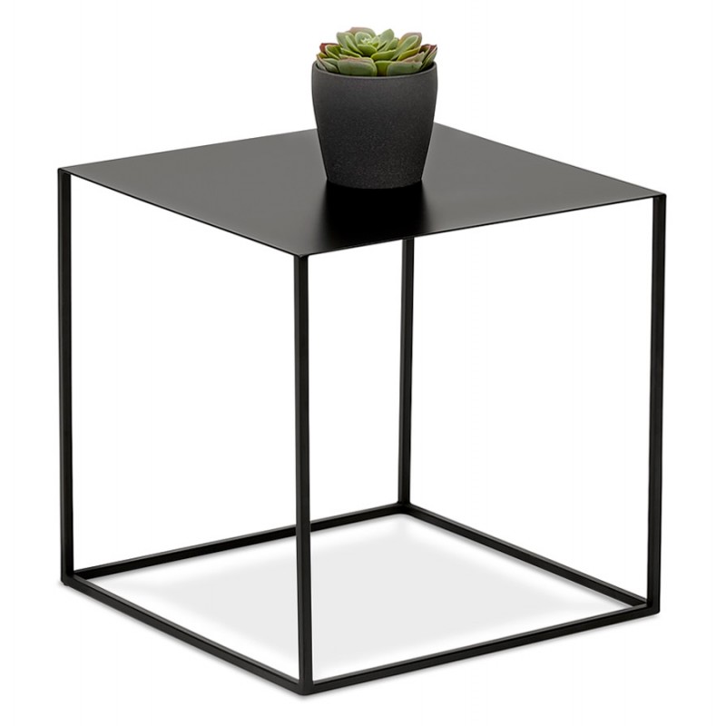 Table d'appoint style industriel en métal CHARLINE (noir) - image 60800