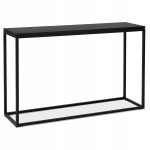 Design console in wood and black metal ROSALINE (120x35 cm) (black)