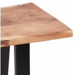Consolle di design in legno massello di acacia e metallo nero LANA (45x130 cm) (naturale)