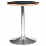 Table design ronde pied métal chromé MAYA (Ø 60 cm) (noir)