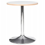 Table design ronde pied métal chromé MAYA (Ø 60 cm) (blanc)