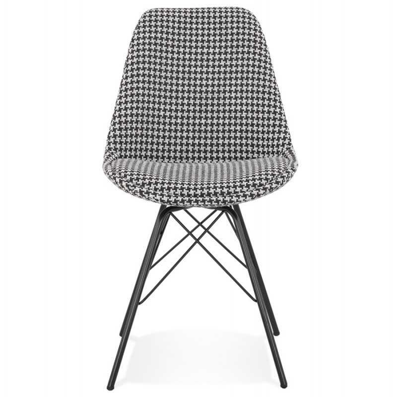 Chaise design en tissu pieds métal noirs IZZA (Pied de poule) - image 61015
