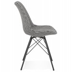 Design-Stuhl aus Stofffüßen Metall schwarz IZZA (Hahnenfuß)