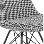 Design chair in fabric feet metal black IZZA (Houndsfoot)