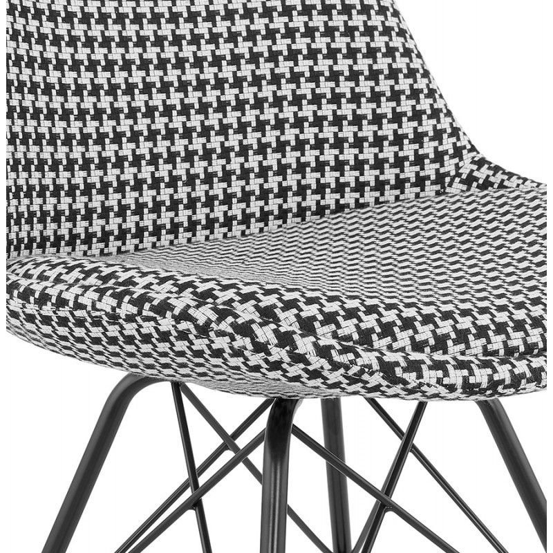 Chaise design en tissu pieds métal noirs IZZA (Pied de poule) - image 61020