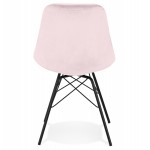 Design-Stuhl aus Samtstofffüßen Metall schwarz IZZA (Pink)