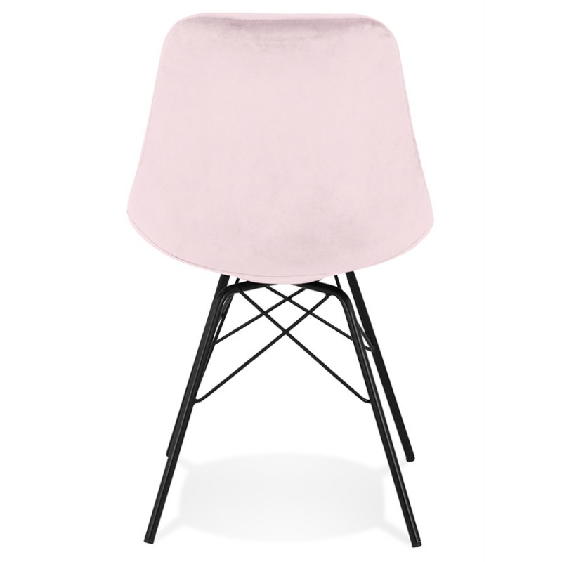 Design-Stuhl aus Samtstofffüßen Metall schwarz IZZA (Pink) - image 61027