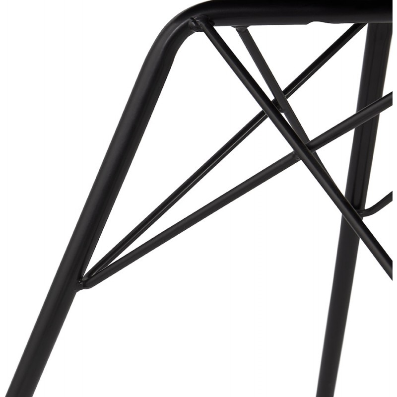 Chaise design en tissu velours pieds métal noirs IZZA (Rose) - image 61030