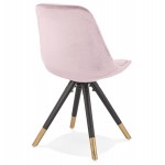 Vintage- und Retro-Stuhl aus schwarzen und goldenen Samtfüßen SUZON (Pink)