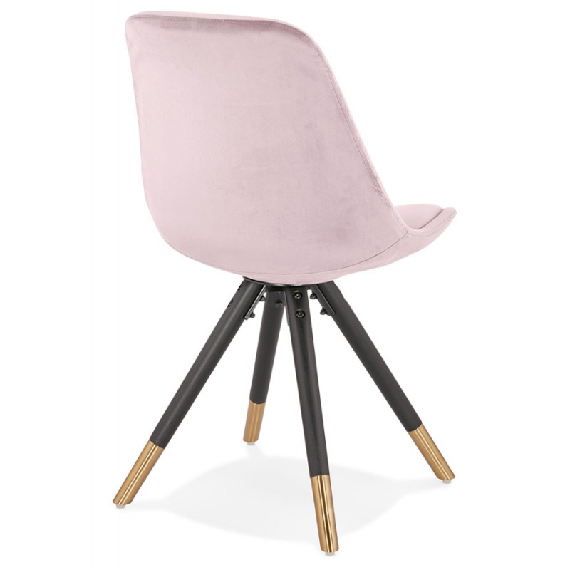 Vintage and retro chair in black and gold velvet feet SUZON (Pink) - image 61139
