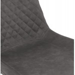 Chaise vintage et rétro en microfibre pieds métal noirs JALON (gris foncé)