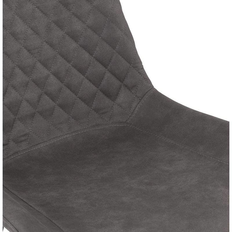 Chaise vintage et rétro en microfibre pieds métal noirs JALON (gris foncé) - image 61163