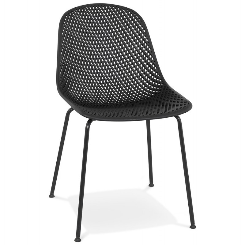 Chaise design en métal Intérieur-Extérieur pieds métal noir FOX (noir) - image 61180