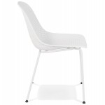 Design-Stuhl aus Metall Indoor-Outdoor-Füße Metall weiß FOX (weiß)