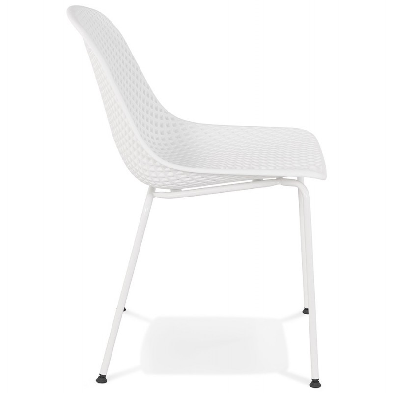 Chaise design en métal Intérieur-Extérieur pieds métal blanc FOX (blanc) - image 61195