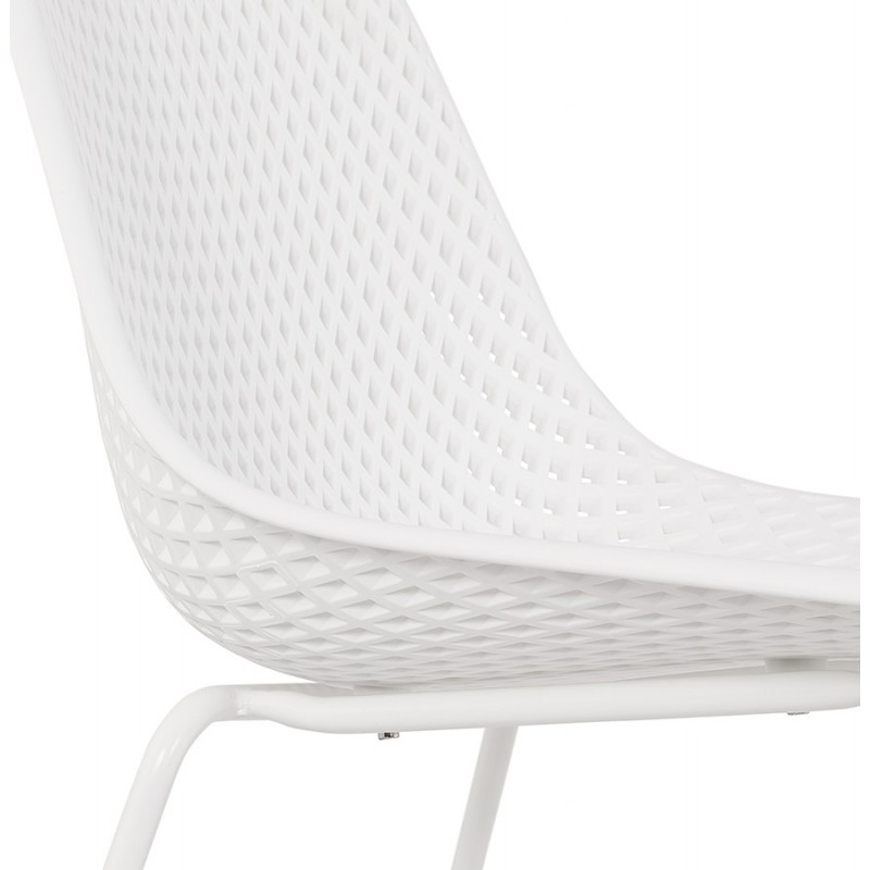 Chaise design en métal Intérieur-Extérieur pieds métal blanc FOX (blanc) - image 61202