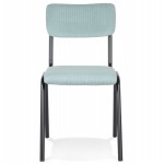 Kitchen chair in retro and vintage stackable fabric CHARLETTE (blue)