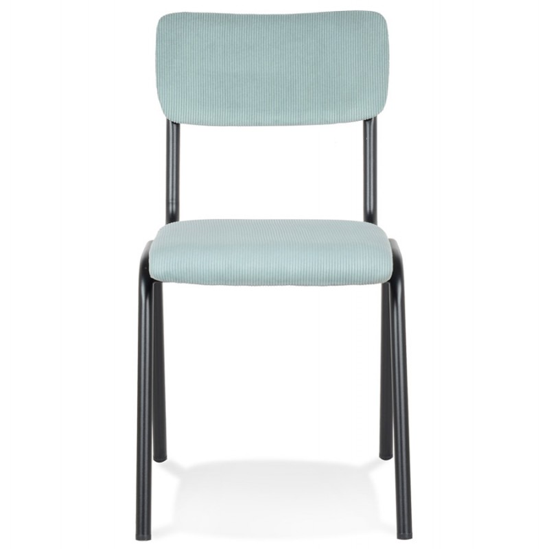 Kitchen chair in retro and vintage stackable fabric CHARLETTE (blue) - image 61205
