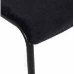 Chaise de cuisine en velours rétro et vintage empilable MILOU (noir)