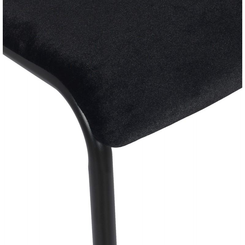 Chaise de cuisine en velours rétro et vintage empilable MILOU (noir) - image 61231