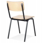 Kitchen chair in retro and vintage wood black feet MAYA (natural)