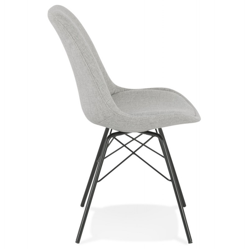 Industrial style chair in fabric and black legs DANA (grey) - image 61269
