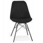 Industrial style chair in fabric and black legs DANA (black)