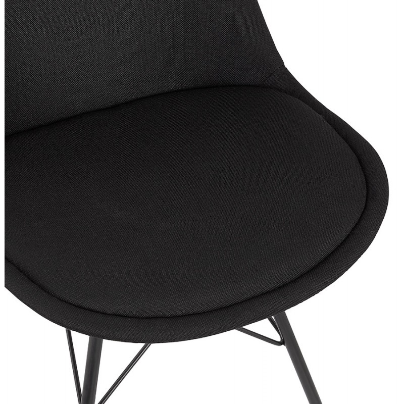 Chaise style industriel en tissu et pieds noirs DANA (noir) - image 61281