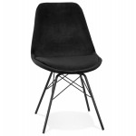 Design-Stuhl aus Samtstofffüßen Metall schwarz IZZA (schwarz)