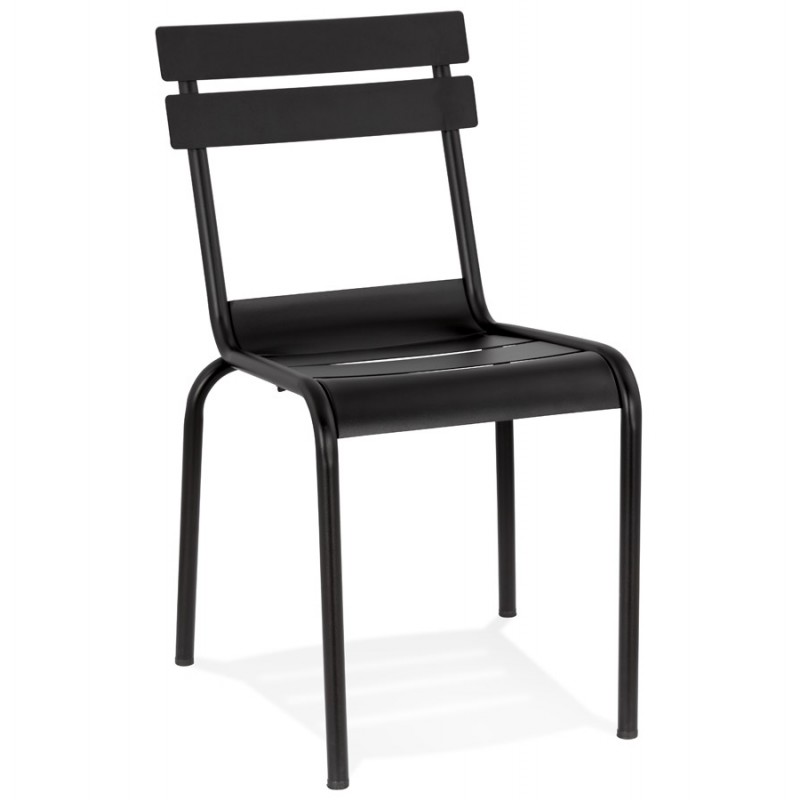 Retro and vintage stackable metal chair NAIS (black) - image 61369