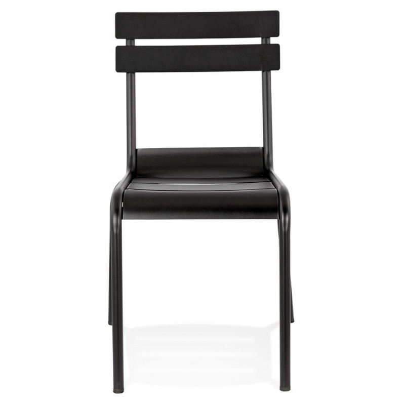 Retro and vintage stackable metal chair NAIS (black) - image 61370