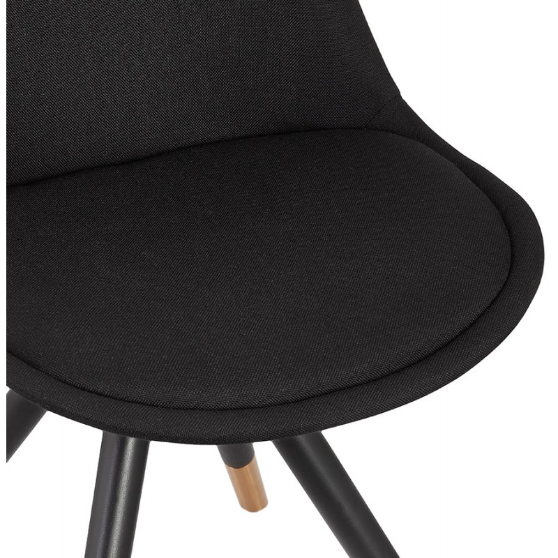 Chaise rétro pieds noirs et dorés MILO (noir) - image 61419