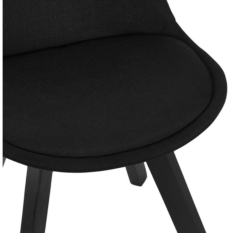 Silla de diseño tela pies madera negra NAYA (negro) - image 61436