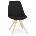 Scandinavian design chair ASHLEY fabric feet natural color (black)