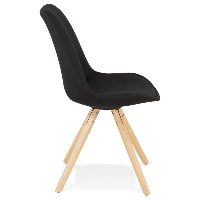 Scandinavian design chair ASHLEY fabric feet natural color (black) - image 61442