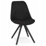 Sedia di design scandinavo ASHLEY con piedini in tessuto colore nero (nero)